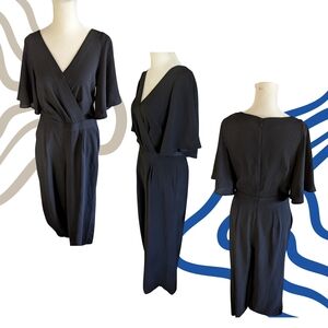 LOFT Black V-Neck Jumpsuit